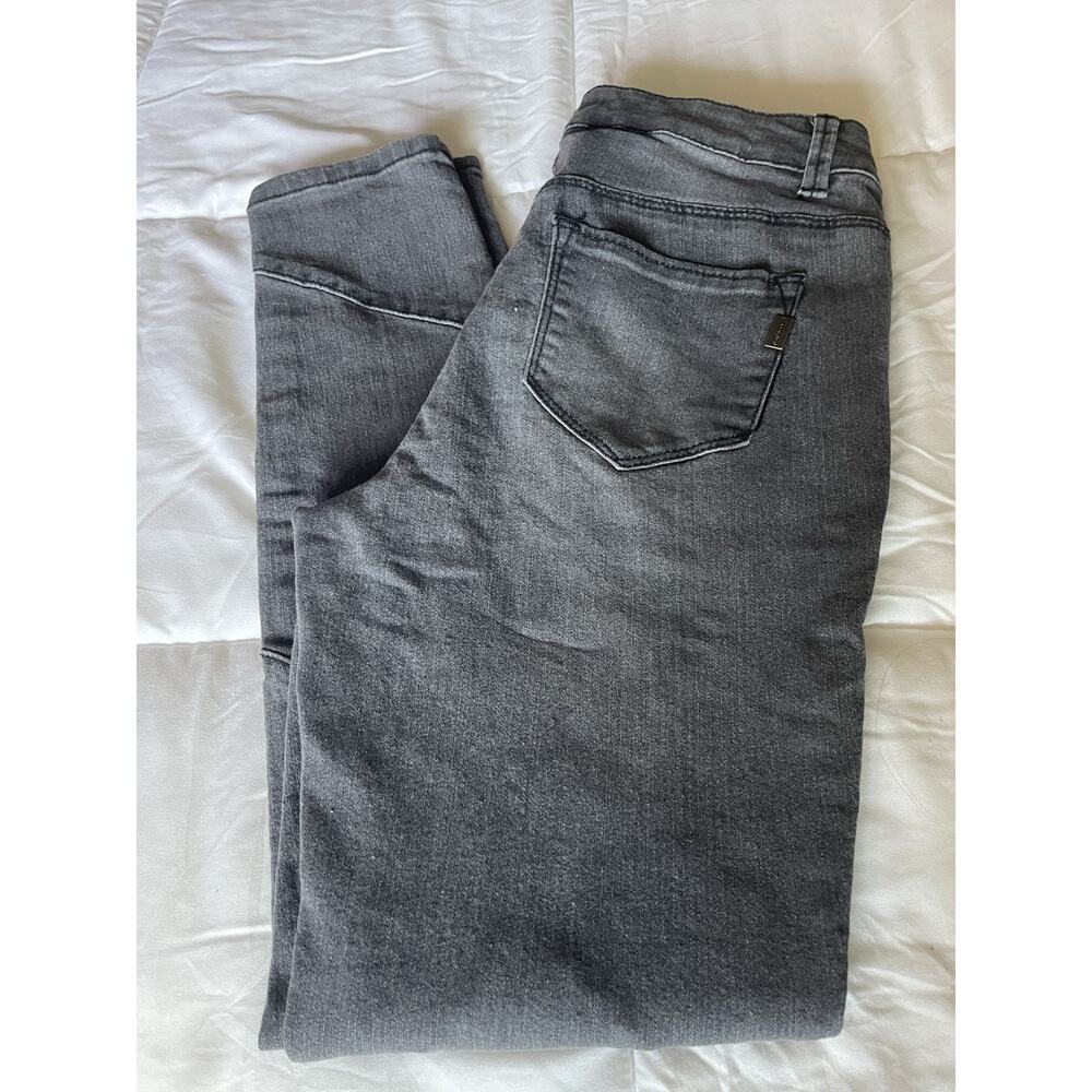 1822 Denim Gray Moto Stitch Skinny Jeans Women’s Size 4 Stretch CottonBlendPants